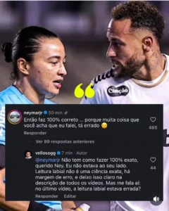 Neymar rebate análise de leitura labial e caso vai parar no STJD