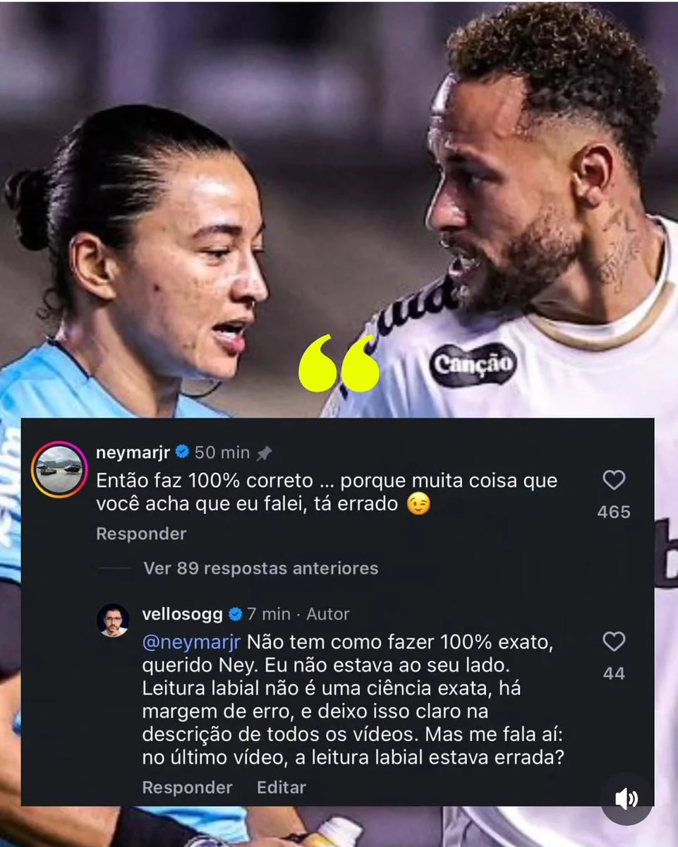 Neymar rebate análise de leitura labial e caso vai parar no STJD