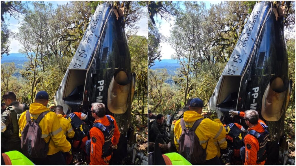 queda de helicóptero com cantor Rick