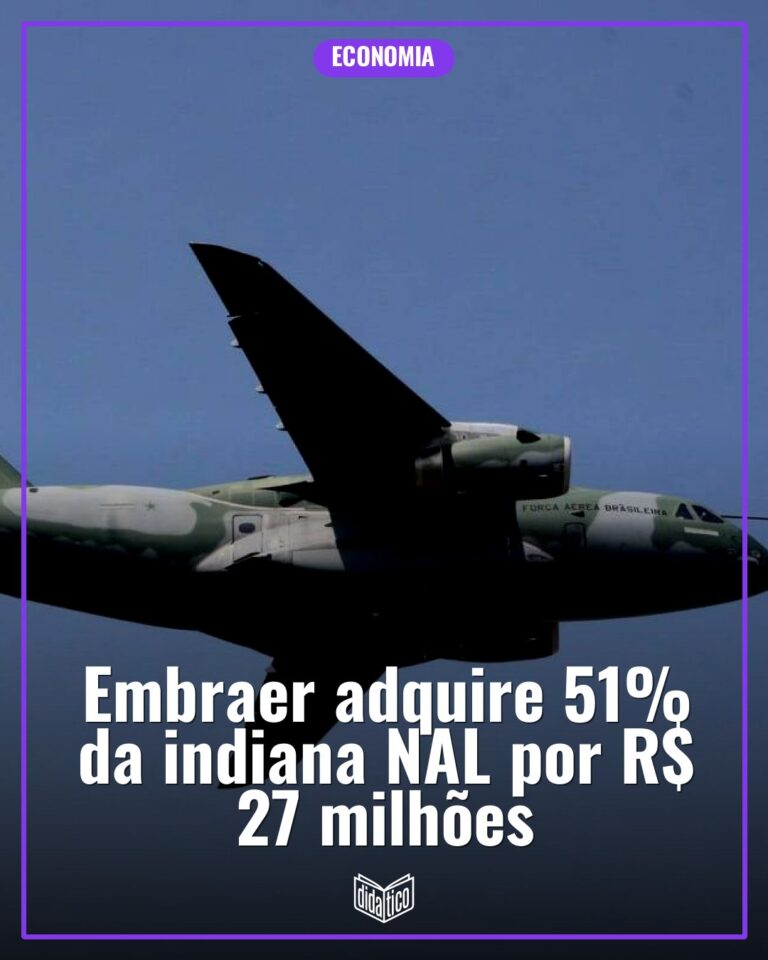 Embraer adquire 51% da indiana NAL por R$ 27 milhões