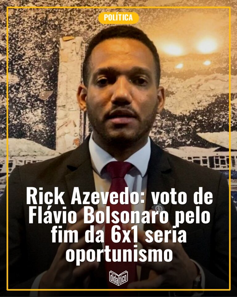 Rick Azevedo: voto de Flávio Bolsonaro pelo fim da 6×1 seria oportunismo eleitoral