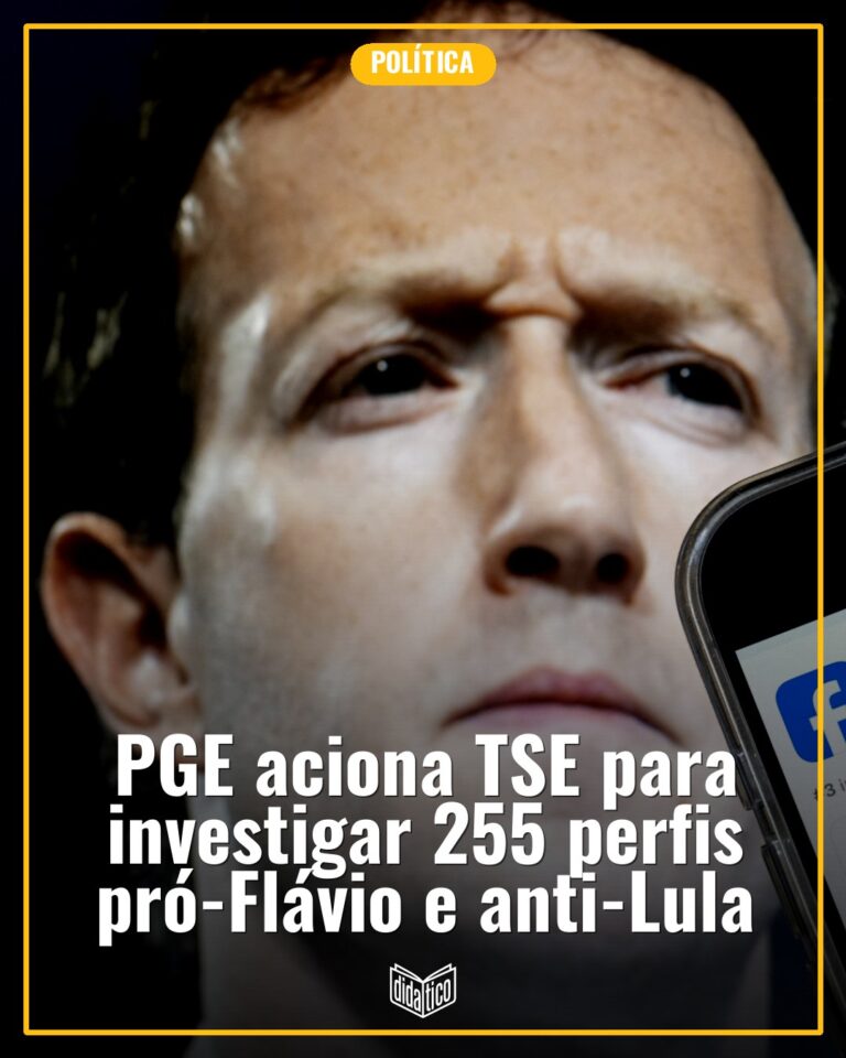 PGE aciona TSE para que Meta investigue 255 perfis pró-Flávio Bolsonaro e anti-Lula